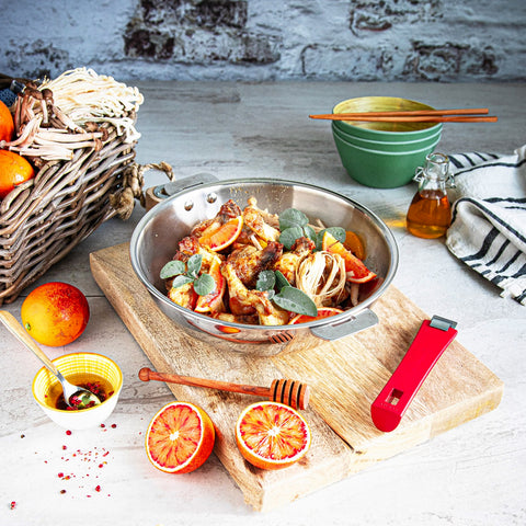 Chicken, blood orange and honey stir fry