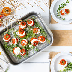 Tomatoes stuffed with ricotta, parmesan and chive.