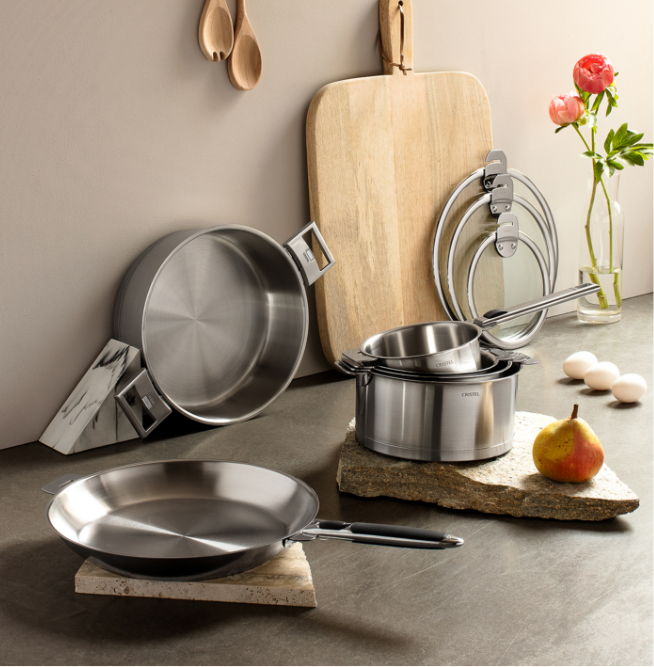 Cristel “L” Line with Removable Handles: 8.7-inch Brushed