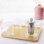Oolong Gift Set - 27oz Oolong Glass teapot and 2 single wall mugs