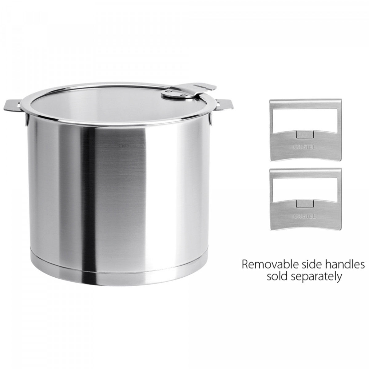 Cristel Mutine Detachable Handle 7.5-Quart Stockpot With Domed Glass L