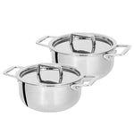 Castel'Pro® Set of 2 Mini Fixed Handle 0.35 Qt Stewpan With Lid